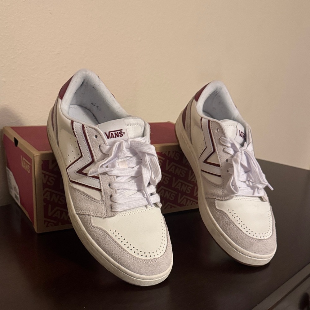 Vans White and Red Casual Sneakers